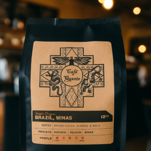 Brazil Minas Dark Roast coffee bag by Café Quinto